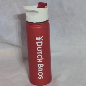 Dutch Bros Red Metal Travel Mug With Lid